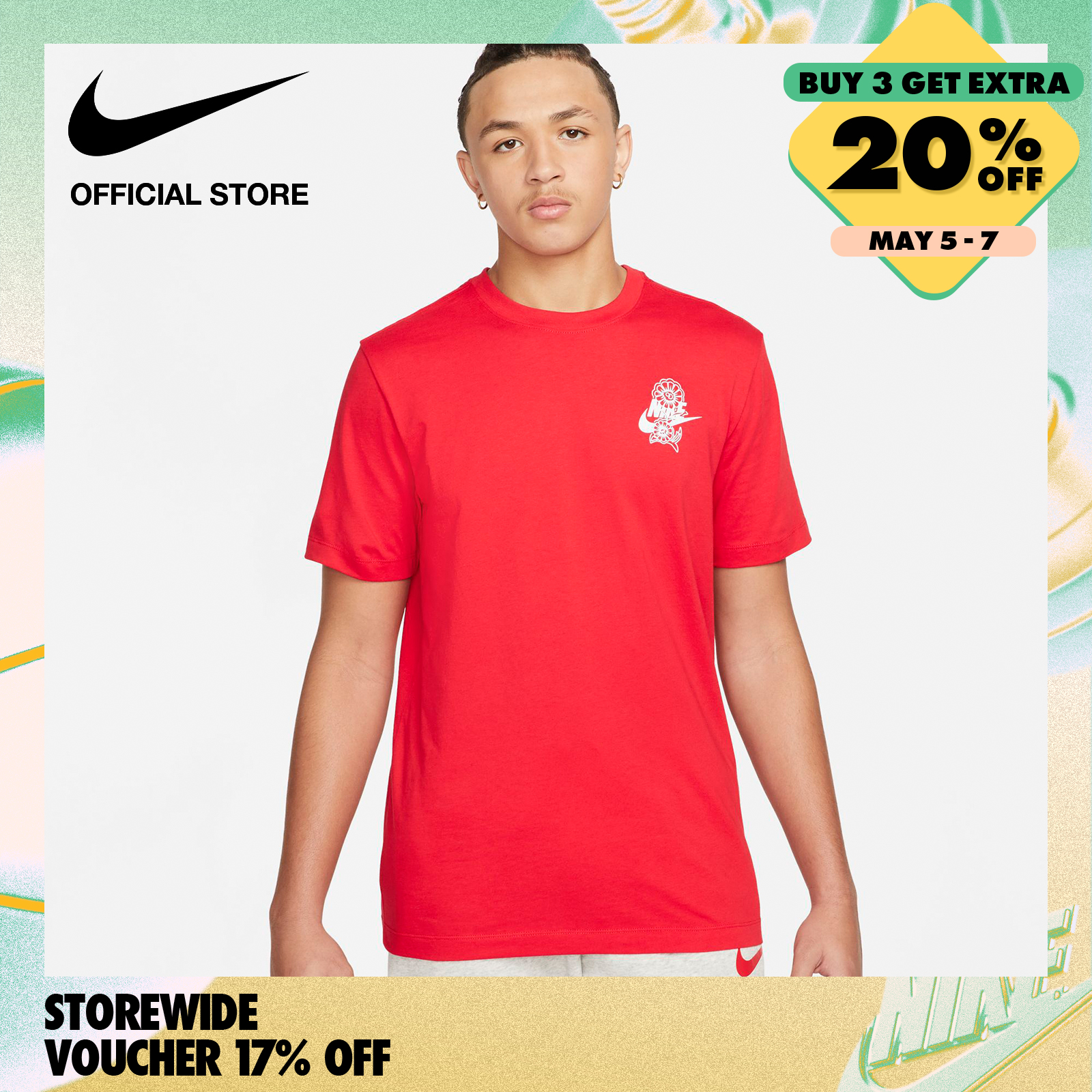 Nike Men's Sportswear SI Graphic T-Shirt - Red