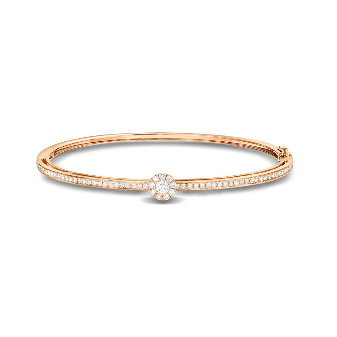 Lee Hwa Jewellery Celia 18K Rose Gold Bangle with Diamond